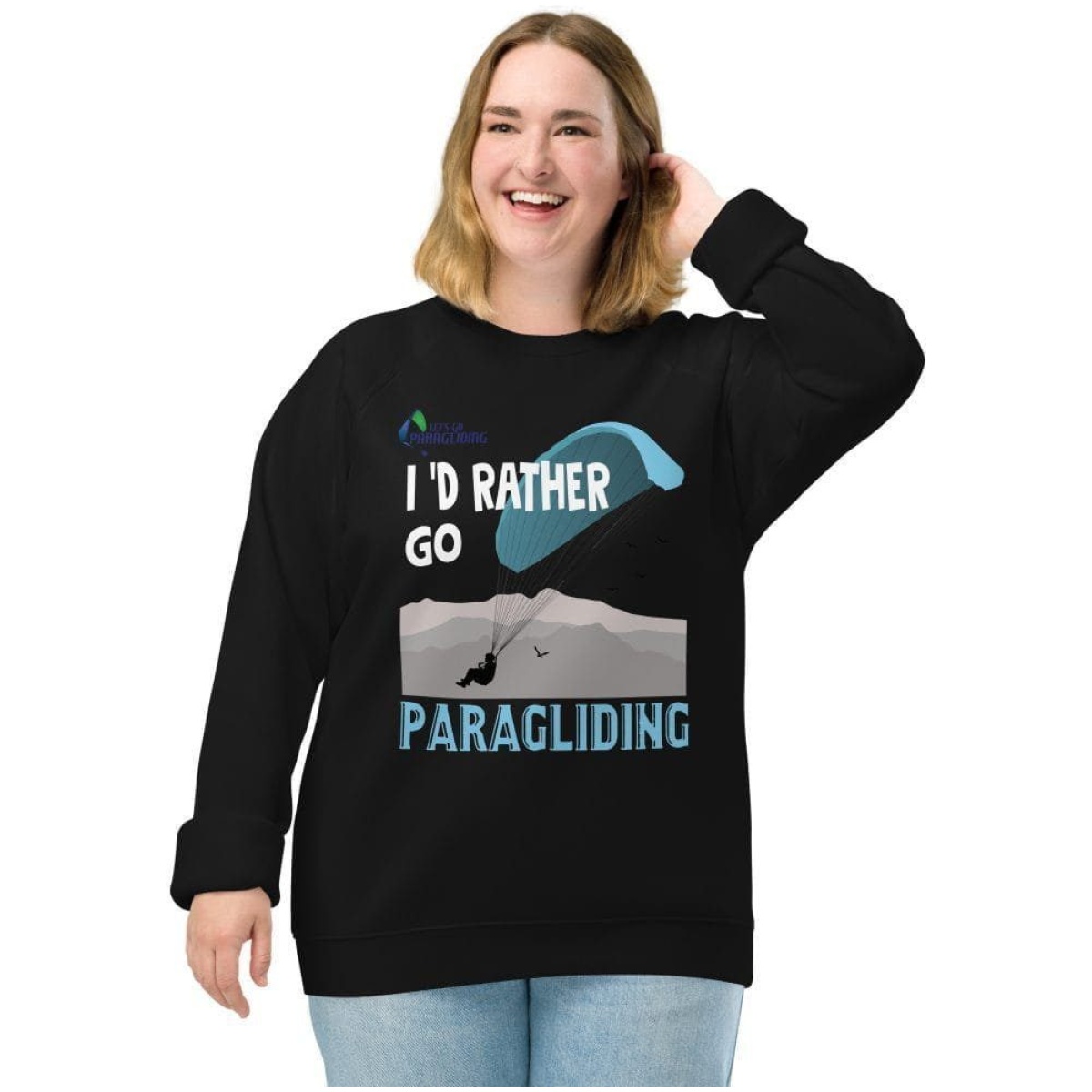 unisex organic raglan sweatshirt black front 6400af645d7dd scaled