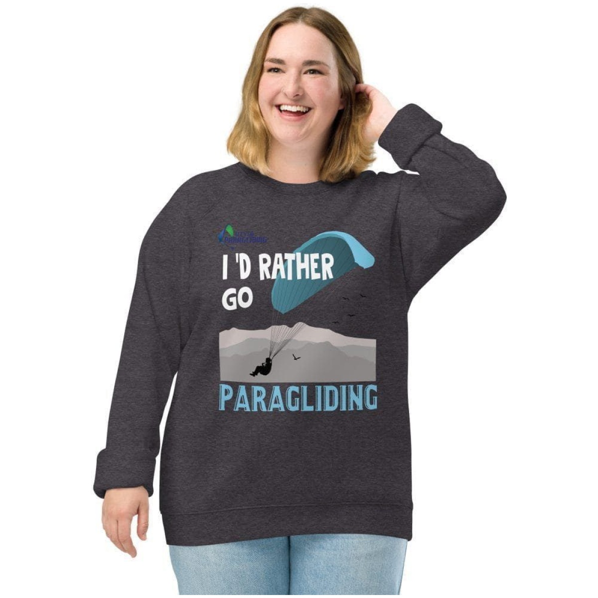 unisex organic raglan sweatshirt charcoal melange front 6400af646285d scaled