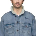 Unisex Denim Sherpa Paragliding Jacket - Image 5