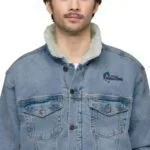 Unisex Denim Sherpa Paragliding Jacket - Image 5
