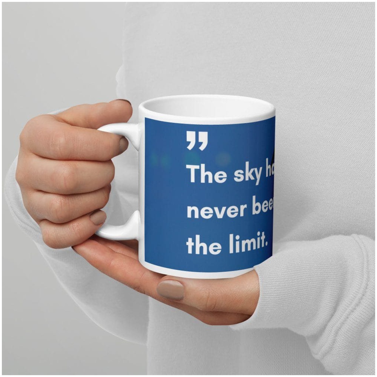 White Glossy Mug - Sky's Never Been the Limit - Image 2