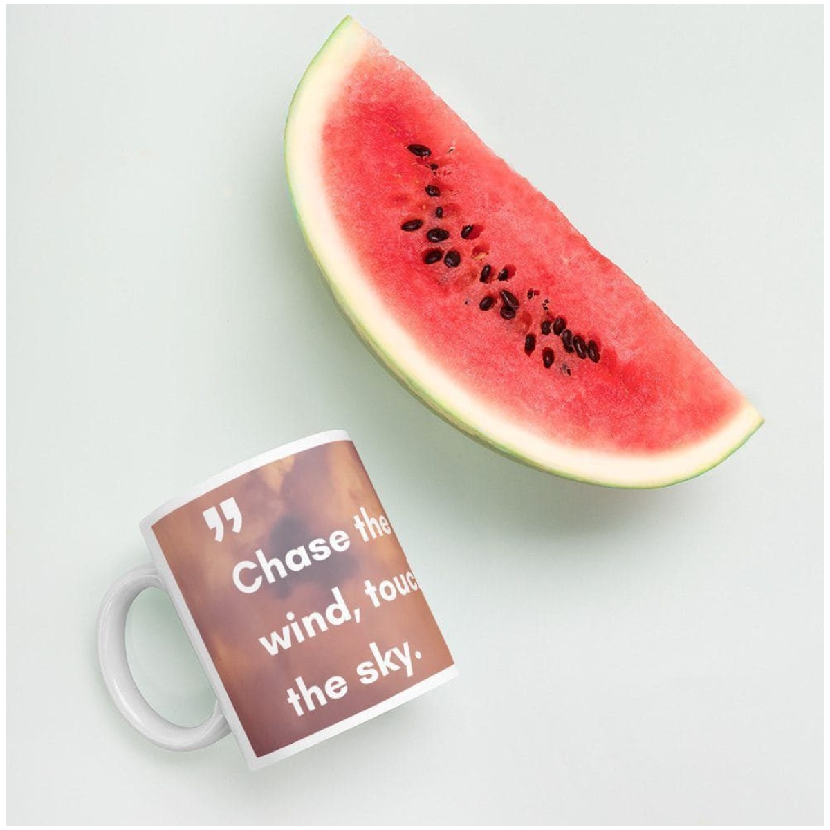White Glossy Touch the Sky Mug - Image 3