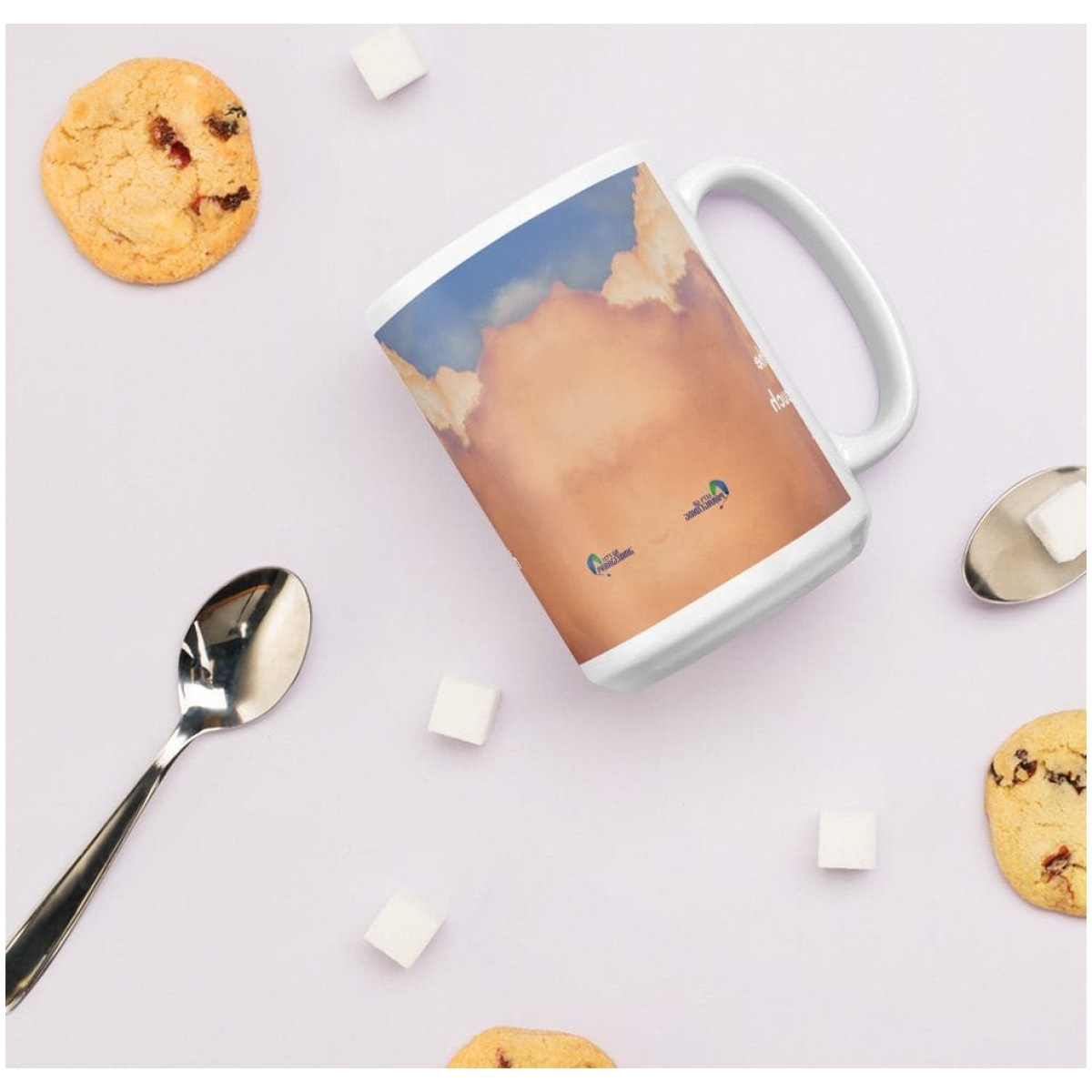 White Glossy Touch the Sky Mug - Image 6