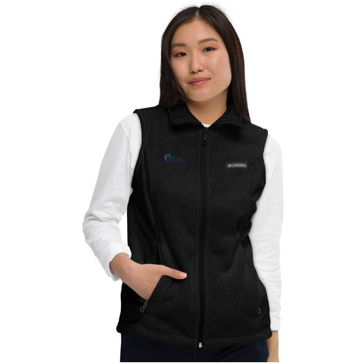 womens columbia fleece vest black front 6400b0cb592f9 scaled